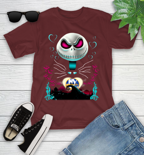 NHL New York Islanders Jack Skellington Sally The Nightmare Before Christmas Hockey Youth T-Shirt 14