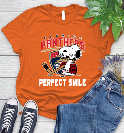 NHL Florida Panthers Snoopy Perfect Smile The Peanuts Movie Hockey T Shirt Women's T-Shirt 3