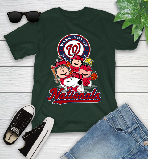 MLB Washington Nationals Snoopy Charlie Brown Woodstock The Peanuts Movie Baseball T Shirt_000 Youth T-Shirt 5