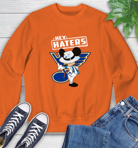 NHL Hey Haters Mickey Hockey Sports St.Louis Blues Sweatshirt 3