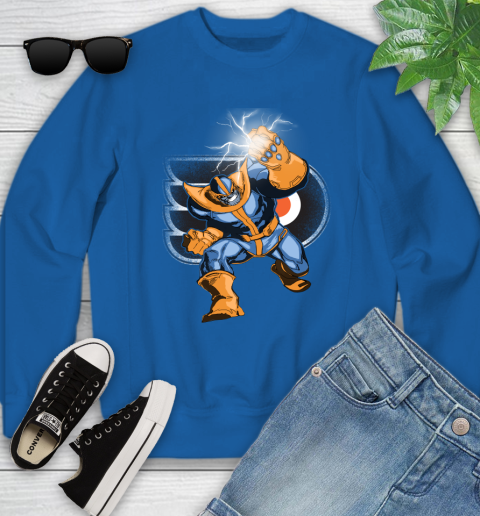 Philadelphia Flyers NHL Hockey Thanos Avengers Infinity War Marvel Youth Sweatshirt 7