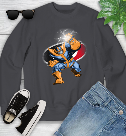 Carolina Hurricanes NHL Hockey Thanos Avengers Infinity War Marvel Youth Sweatshirt 5