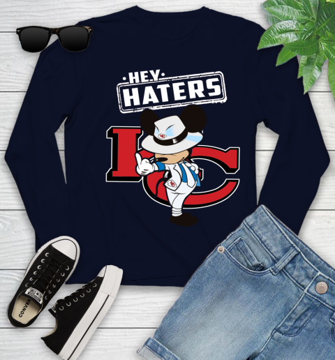 NFL Hey Haters Mickey Football Sports Kansas City Chiefs Youth Long Sleeve 2