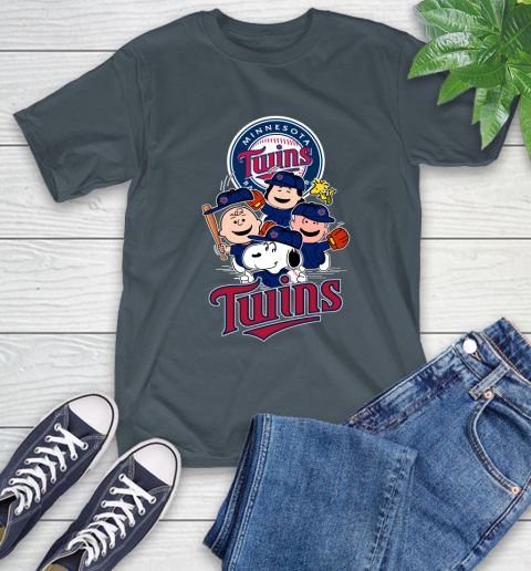 MLB Minnesota Twins Snoopy Charlie Brown Woodstock The Peanuts Movie Baseball T Shirt_000 T-Shirt 10