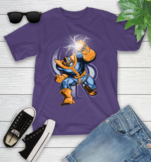 Colorado Rockies MLB Baseball Thanos Avengers Infinity War Marvel Youth T-Shirt 3