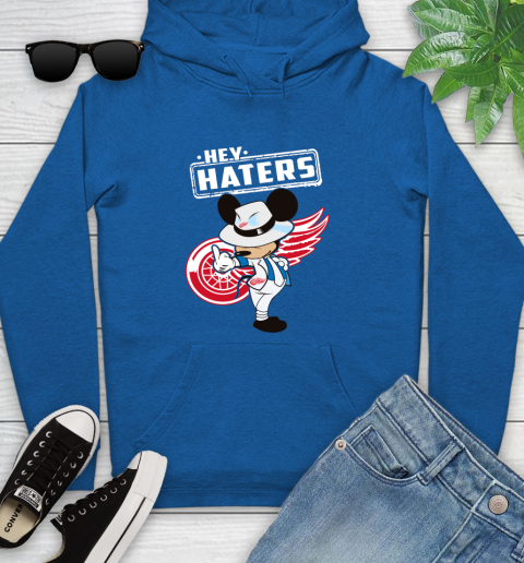 NHL Hey Haters Mickey Hockey Sports Detroit Red Wings Youth Hoodie 11