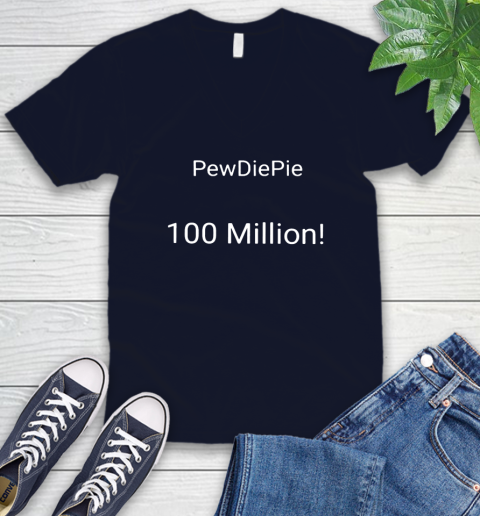 Pewdiepie 100 Mil Merch V Neck T Shirt Itees Global