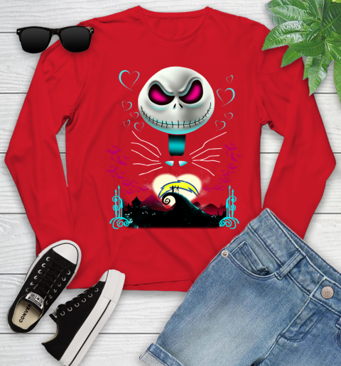 NFL Los Angeles Chargers Jack Skellington Sally The Nightmare Before Christmas Football Youth Long Sleeve 11