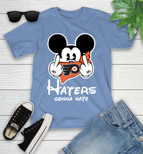 NHL Philadelphia Flyers Haters Gonna Hate Mickey Mouse Disney Hockey T Shirt Youth T-Shirt 15