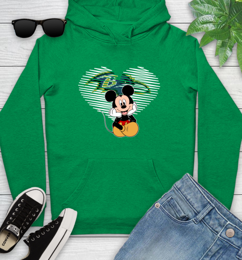 NFL Baltimore Ravens The Heart Mickey Mouse Disney Football T Shirt_000 Youth Hoodie 9