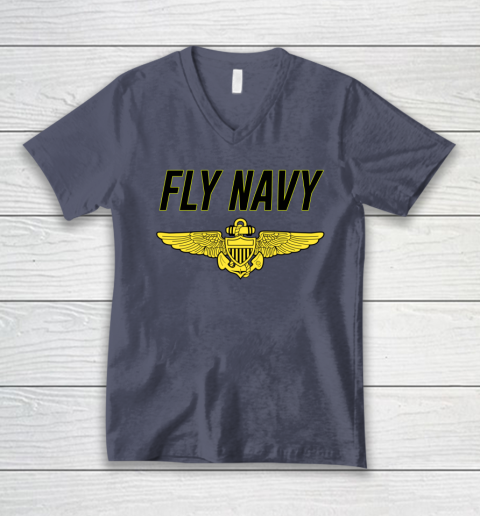 Fly Navy Shirt Pilot Wings V-Neck T-Shirt 6