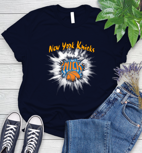 New York Knicks NBA Basketball Rip Sports Women's T-Shirt 2