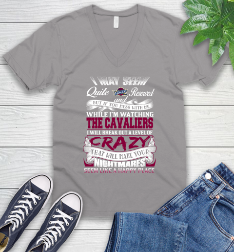 Cleveland Cavaliers NBA Basketball Don't Mess With Me While I'm Watching My Team V-Neck T-Shirt 3
