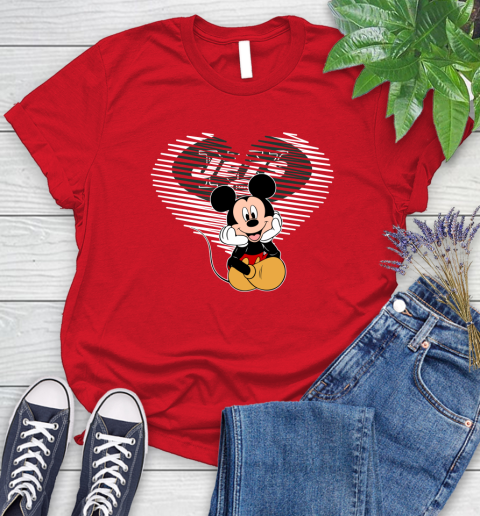 NFL New York Jets The Heart Mickey Mouse Disney Football T Shirt_000 Women's T-Shirt 13