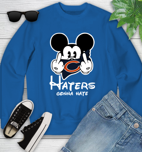 NFL Chicago Bears Haters Gonna Hate Mickey Mouse Disney Football T Shirt Youth Sweatshirt 7