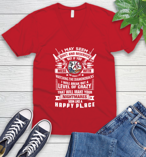 Arizona Diamondbacks MLB Baseball Don't Mess With Me While I'm Watching My Team Sports V-Neck T-Shirt 6