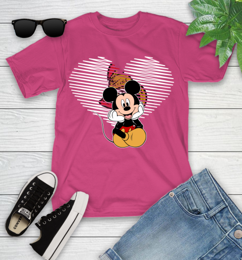 NHL Ottawa Senators The Heart Mickey Mouse Disney Hockey Youth T-Shirt 11