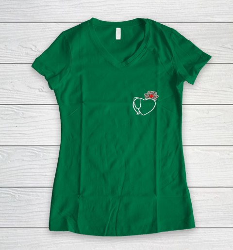Heart Stethoscope Cute Love Nursing Gifts Valentine Day 2022 Women's V-Neck T-Shirt 3