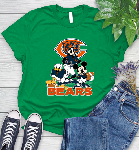 NFL Chicago Bears Mickey Mouse Donald Duck Goofy Football Shirt Women's T-Shirt 9