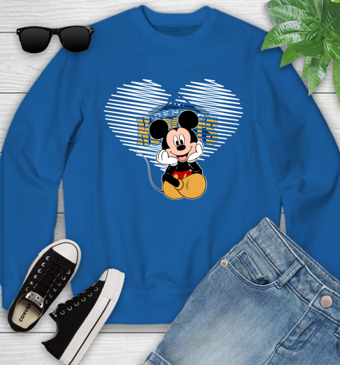 NBA Denver Nuggets The Heart Mickey Mouse Disney Basketball Youth Sweatshirt 7