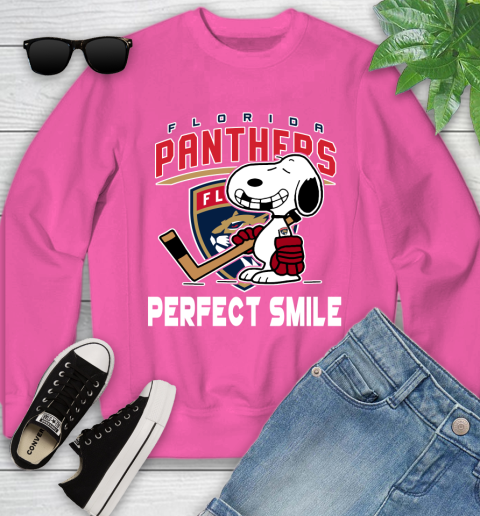 NHL Florida Panthers Snoopy Perfect Smile The Peanuts Movie Hockey T Shirt Youth Sweatshirt 6