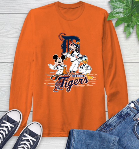 MLB Detroit Tigers Mickey Mouse Donald Duck Goofy Baseball T Shirt Long Sleeve T-Shirt 4