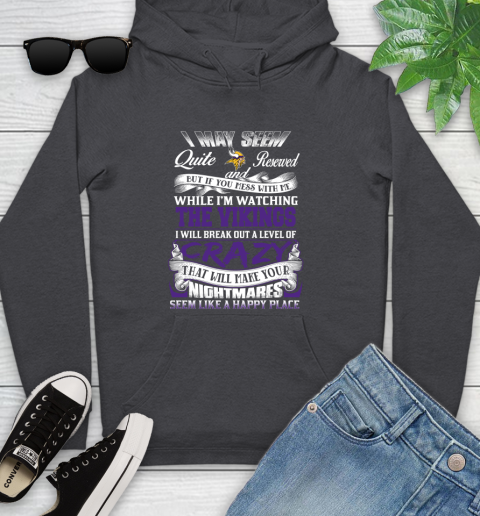 Minnesota Vikings NFL Football Don't Mess With Me While I'm Watching My Team Youth Hoodie 8