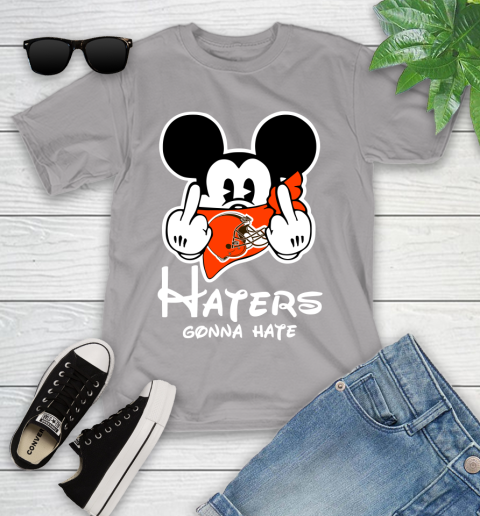 NFL Cleveland Browns Haters Gonna Hate Mickey Mouse Disney Football T Shirt Youth T-Shirt 4