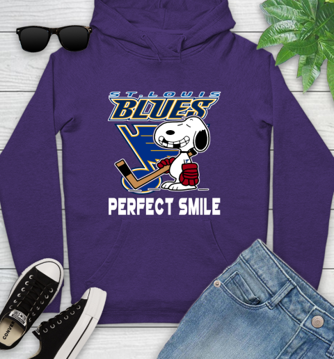 NHL St.Louis Blues Snoopy Perfect Smile The Peanuts Movie Hockey T Shirt Youth Hoodie 5