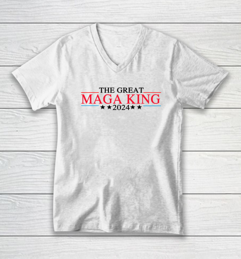 The Great MAGA King Donal Trump 2024 Republicans V-Neck T-Shirt