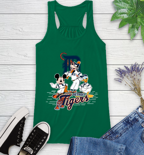 MLB Detroit Tigers Mickey Mouse Donald Duck Goofy Baseball T Shirt Racerback Tank 6
