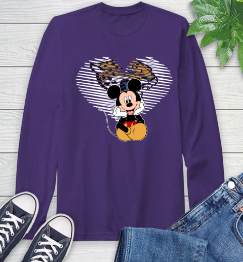NFL Jacksonville Jaguars The Heart Mickey Mouse Disney Football T Shirt_000 Long Sleeve T-Shirt 5