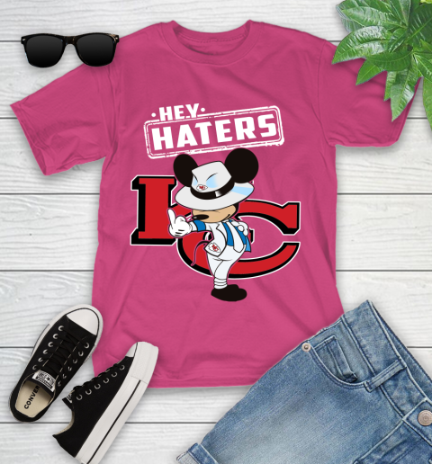 NFL Hey Haters Mickey Football Sports Kansas City Chiefs Youth T-Shirt 11