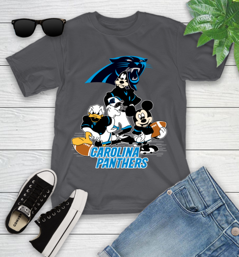 NFL Carolina Panthers Mickey Mouse Donald Duck Goofy Football Shirt Youth T-Shirt 6