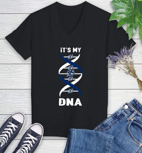 Tampa Bay Lightning NHL Hockey It's My DNA Sports Women's V-Neck T-Shirt