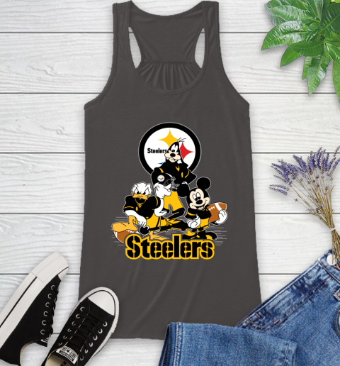 NFL Pittsburgh Steelers Mickey Mouse Donald Duck Goofy Football Shirt Racerback Tank 11
