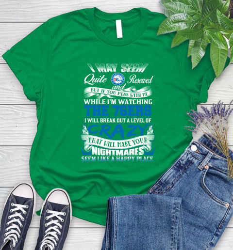Philadelphia 76ers NBA Basketball Don't Mess With Me While I'm Watching My Team Women's T-Shirt 9