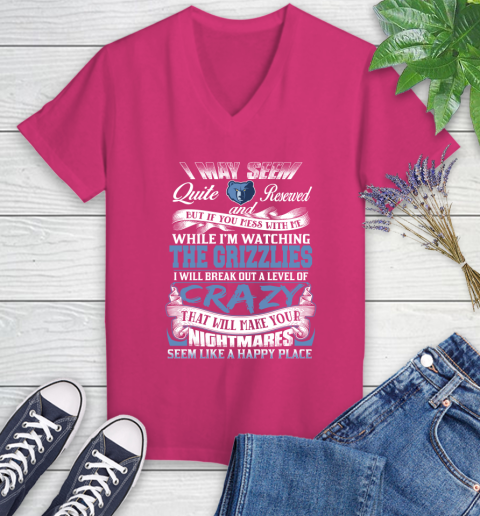 Memphis Grizzlies NBA Basketball Don't Mess With Me While I'm Watching My Team Women's V-Neck T-Shirt 9