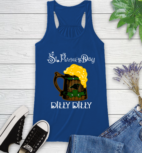 NFL Carolina Panthers St Patrick's Day Dilly Dilly Beer Football Sports Racerback Tank 8