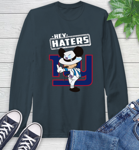 NFL Hey Haters Mickey Football Sports New York Giants Long Sleeve T-Shirt 9