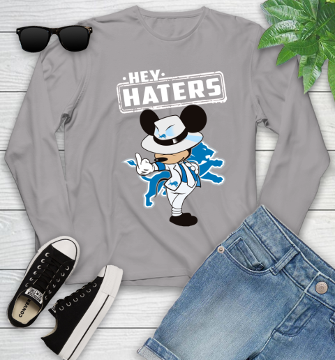 NFL Hey Haters Mickey Football Sports Detroit Lions Youth Long Sleeve 5
