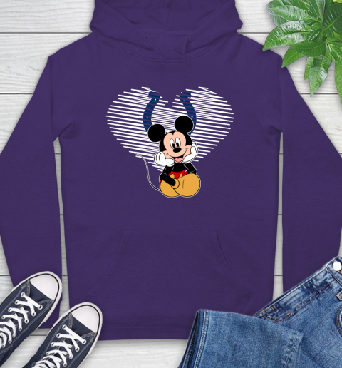 NFL Indianapolis Colts The Heart Mickey Mouse Disney Football T Shirt_000 Hoodie 5