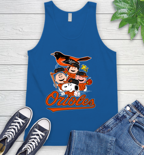 MLB Baltimore Orioles Snoopy Charlie Brown Woodstock The Peanuts Movie Baseball T Shirt_000 Tank Top 4