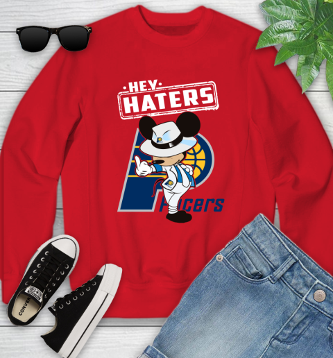 NBA Hey Haters Mickey Basketball Sports Indiana Pacers Youth Sweatshirt 8
