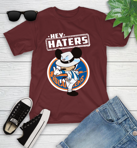 NHL Hey Haters Mickey Hockey Sports New York Islanders Youth T-Shirt 14
