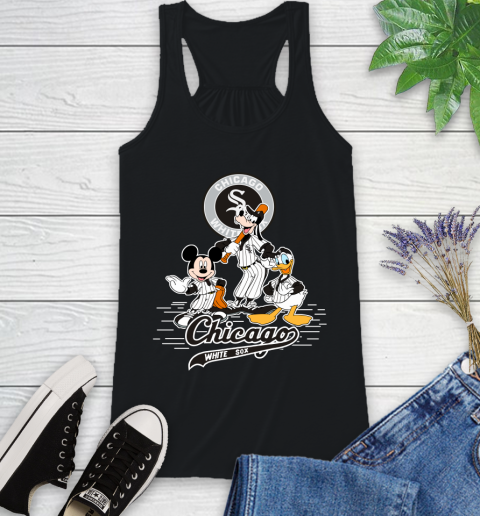 MLB Chicago White Sox Mickey Mouse Donald Duck Goofy Baseball T Shirt Racerback Tank