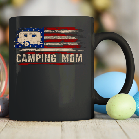 Camper USA Camping Mom American USA Flag Ceramic Mug 11oz