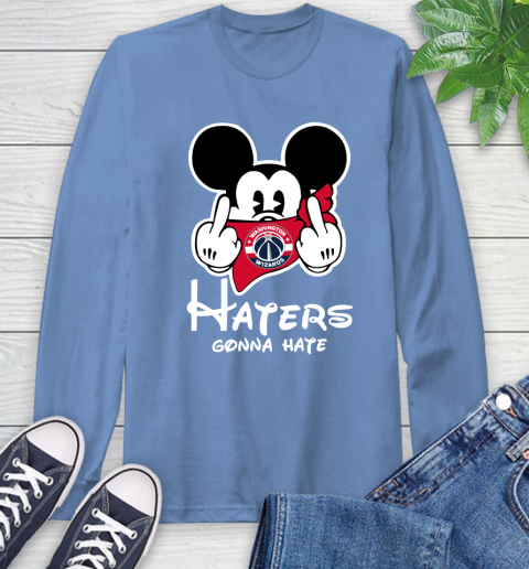 NBA Washington Wizards Haters Gonna Hate Mickey Mouse Disney Basketball T Shirt Long Sleeve T-Shirt - Image 13