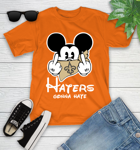 NFL New Orleans Saints Haters Gonna Hate Mickey Mouse Disney Football T Shirt Youth T-Shirt 9