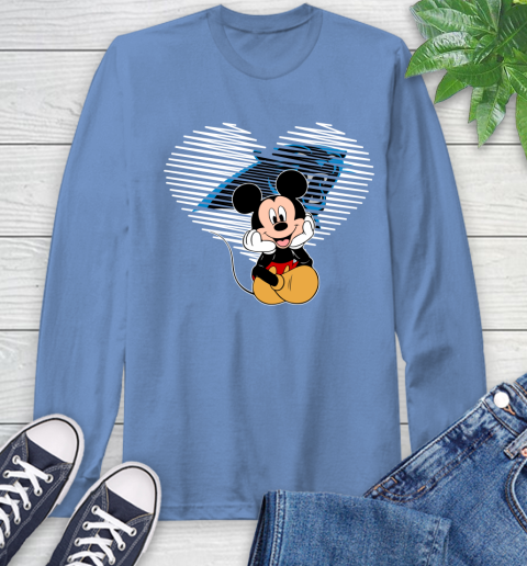 NFL Carolina Panthers The Heart Mickey Mouse Disney Football T Shirt_000 Long Sleeve T-Shirt 12